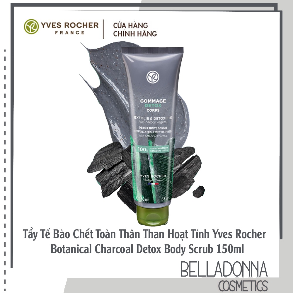 [CHÍNH HÃNG] Tẩy Tế Bào Chết Toàn Thân Than Hoạt Tính Yves Rocher Botanical Charcoal Detox Body Scrub 150ml