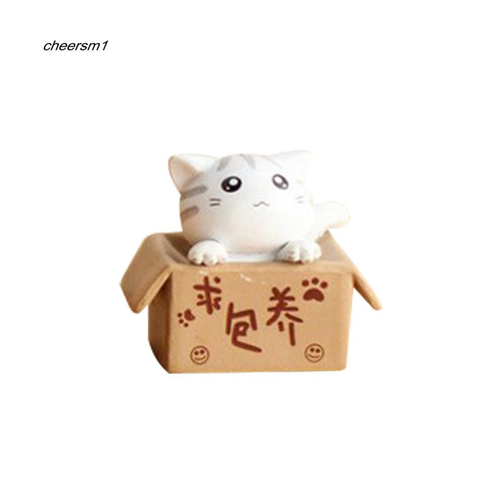 Mô hình tượng mèo mini trong hộp giấy dùng để trang trí