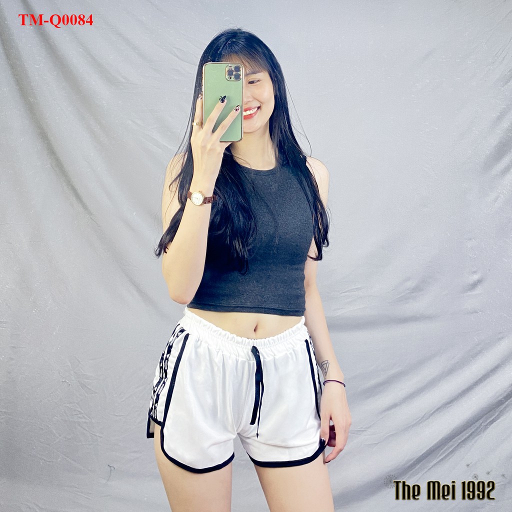 Quần đùi short nữ THE MEI 1992 cao cấp - Quần sooc nữ Umi da cá cạp chun nâng mông phong cách thể thao thời trang