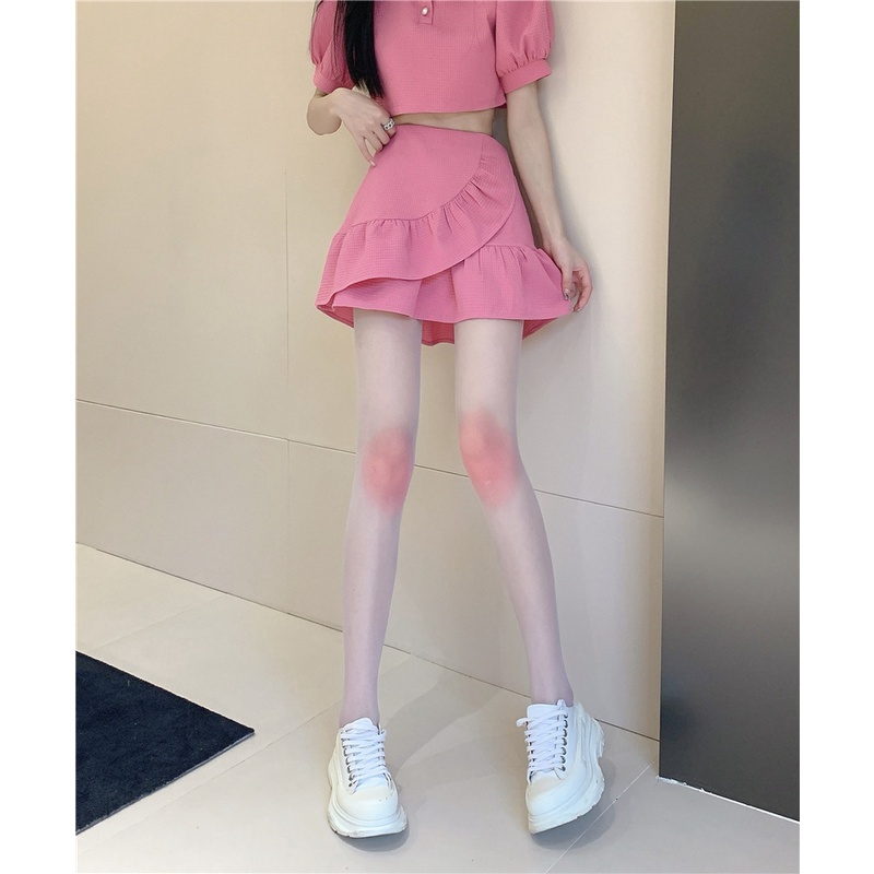 Fashion New Knee High Blush Stockings Pure White Pantyhose Cute Japanese Loli Thin Bottoming Stockings Gradient Stockings