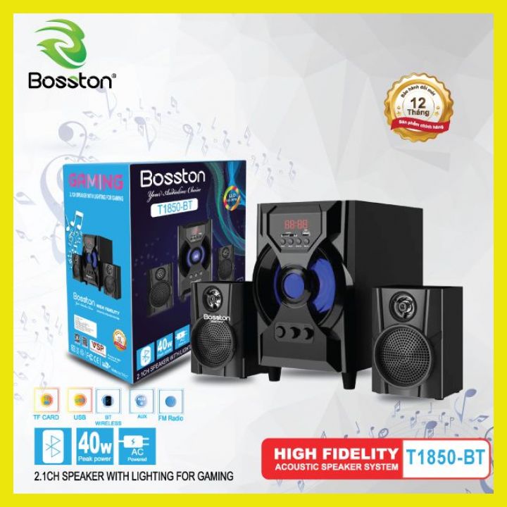 Loa Máy Vi Tính Có Bluetoth KIsonli T1850 PRO BASS NEW Thế Hệ Mới Gồm 3 Loa Cho Âm Thanh Super Bass Nghe Nhạc Xem Phim