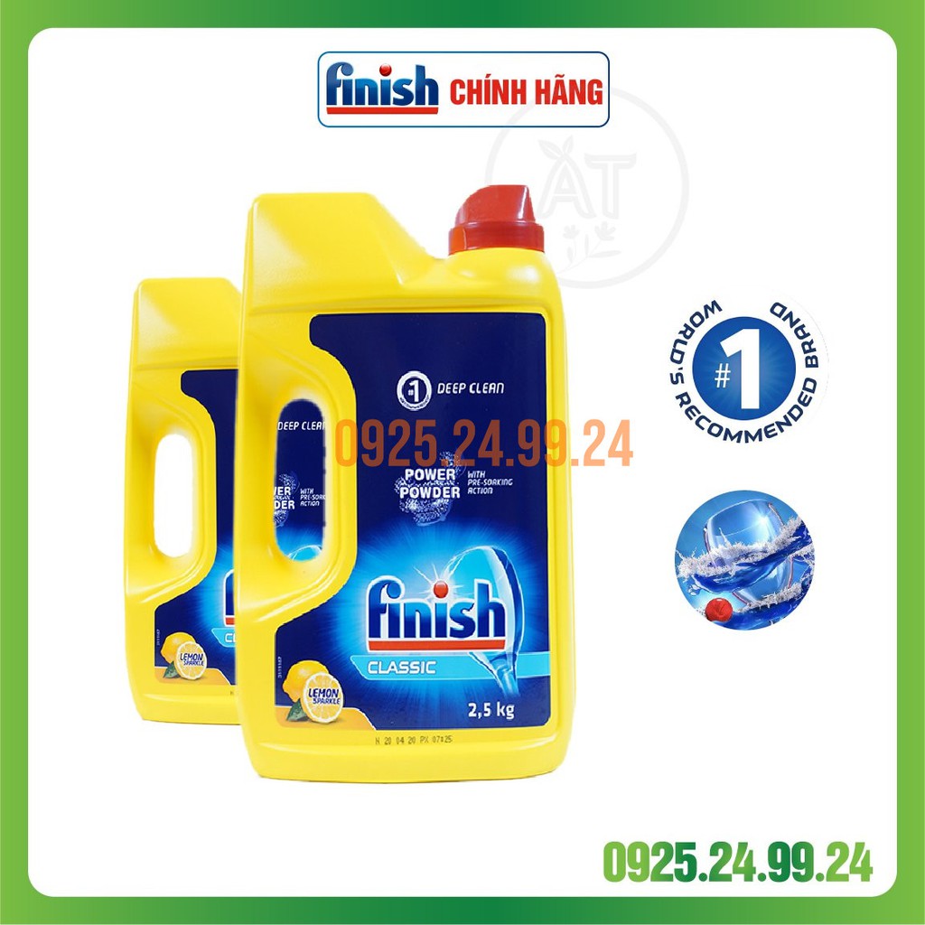 Bột rửa bát Finish 2.5kg - 1kg Hương Chanh