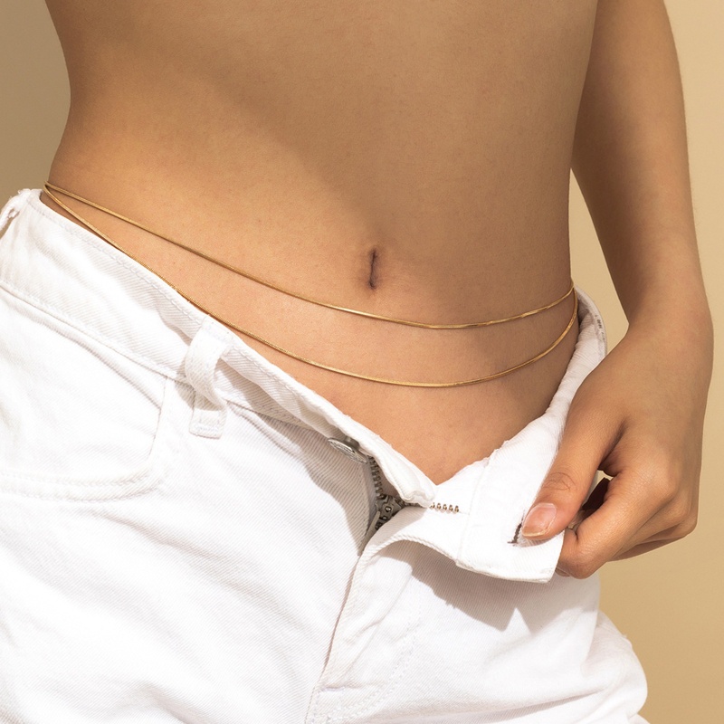 Dây Chuyền Đeo Hông 2 Lớp Bằng Hợp Kim Đính Ngọc Trai Nhân Tạo Cho Nữ