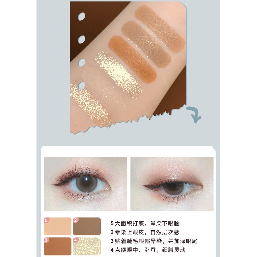 Bảng Phấn Mắt 6 Màu MAFFICK Note Book Eye Shadows Pallete Nội Địa Trung