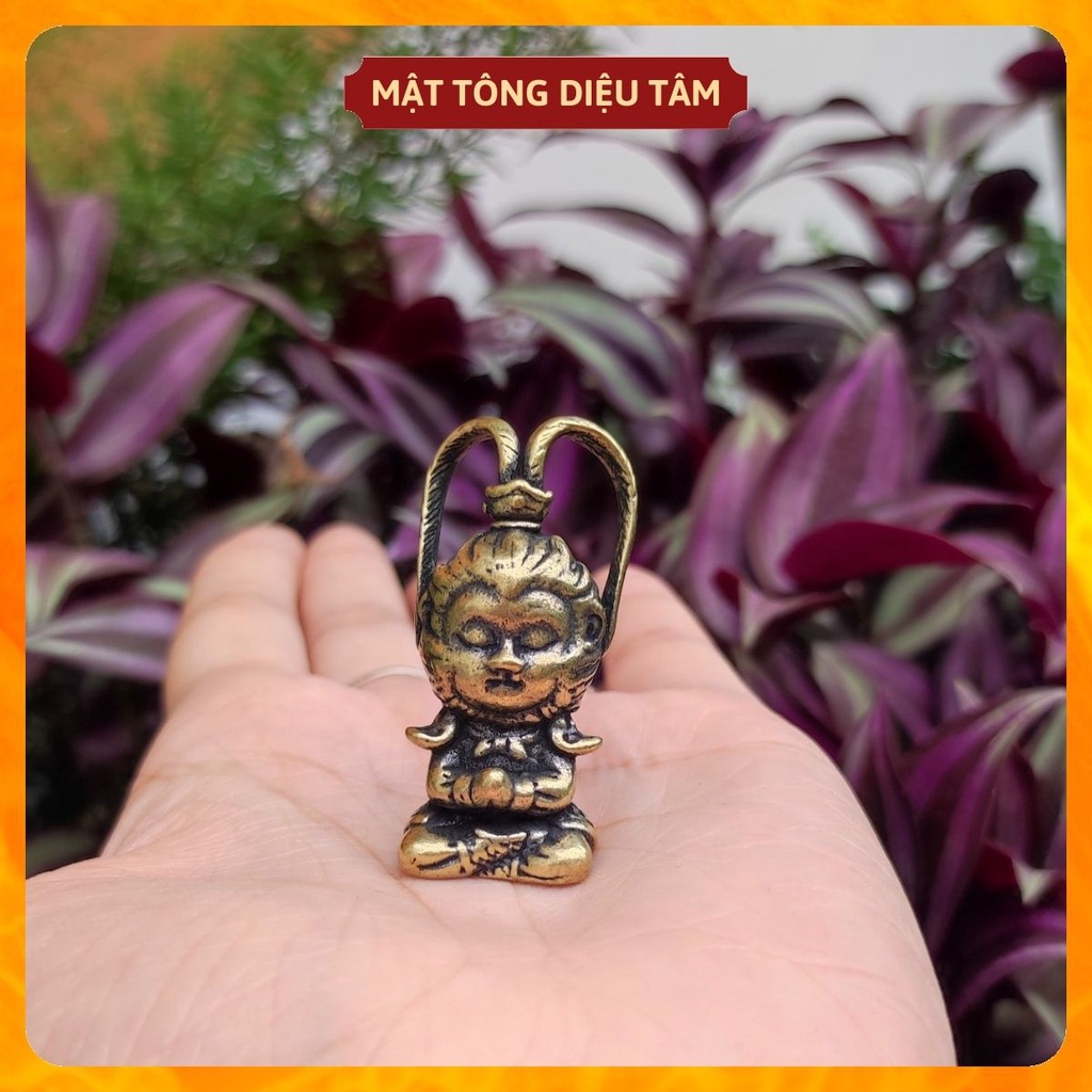 Tượng tôn ngộ không tề thiên đại thánh mini bày trang trí bàn trà, bàn làm việc phụ kiện trang trí bể cá tép cảnh