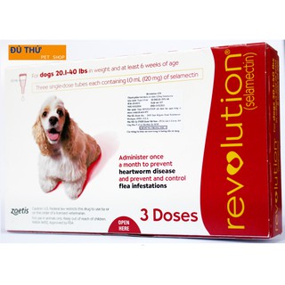 Revolution 10-20 kg - Diệt ký sinh trùng cho chó, mèo * Giá bán cho 1 tuýp