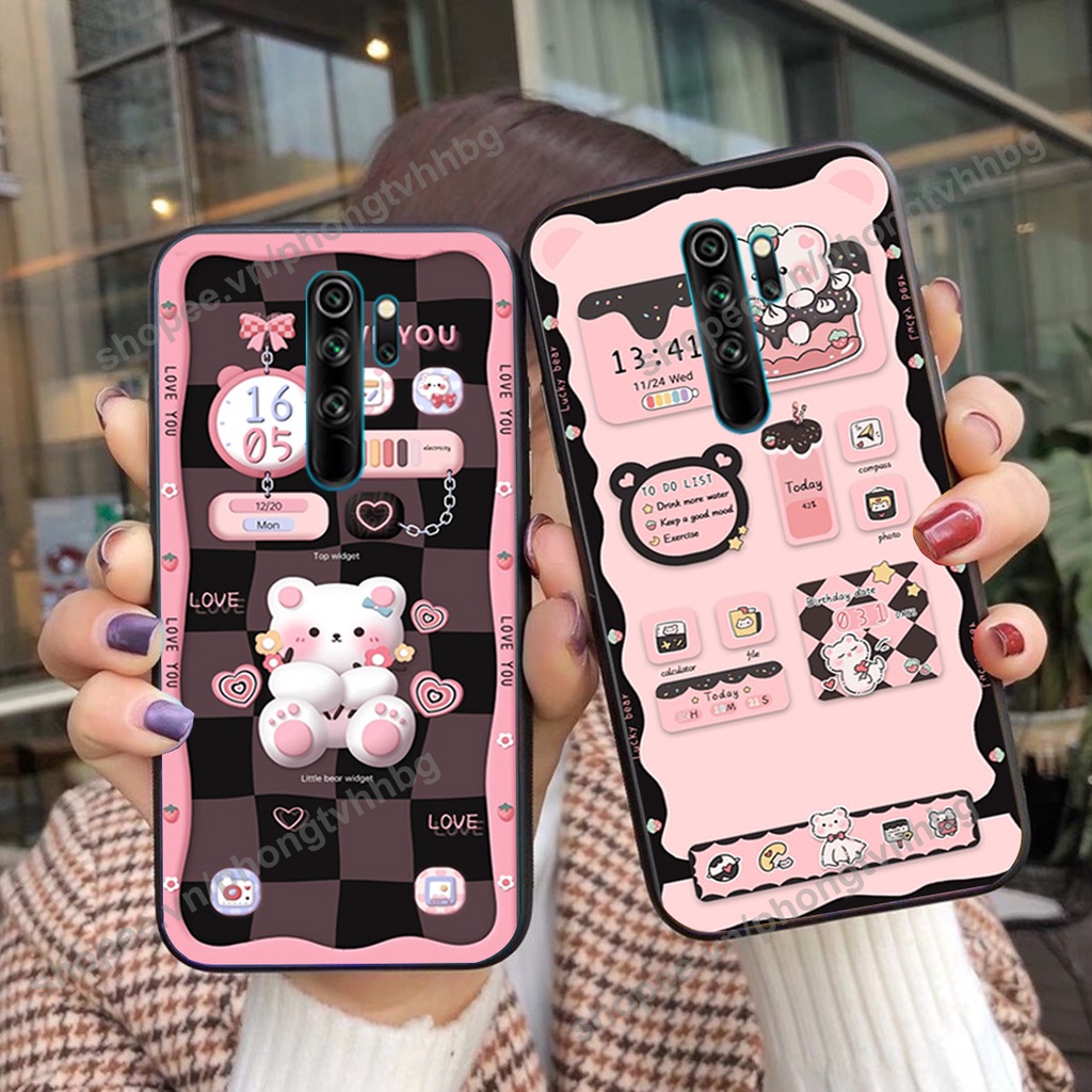 Ốp lưng Xiaomi Redmi 8 / Redmi Note 8 pro / Redmi 9 gấu,thỏ trắng , đồng hồ dễ thương cute cực đẹp