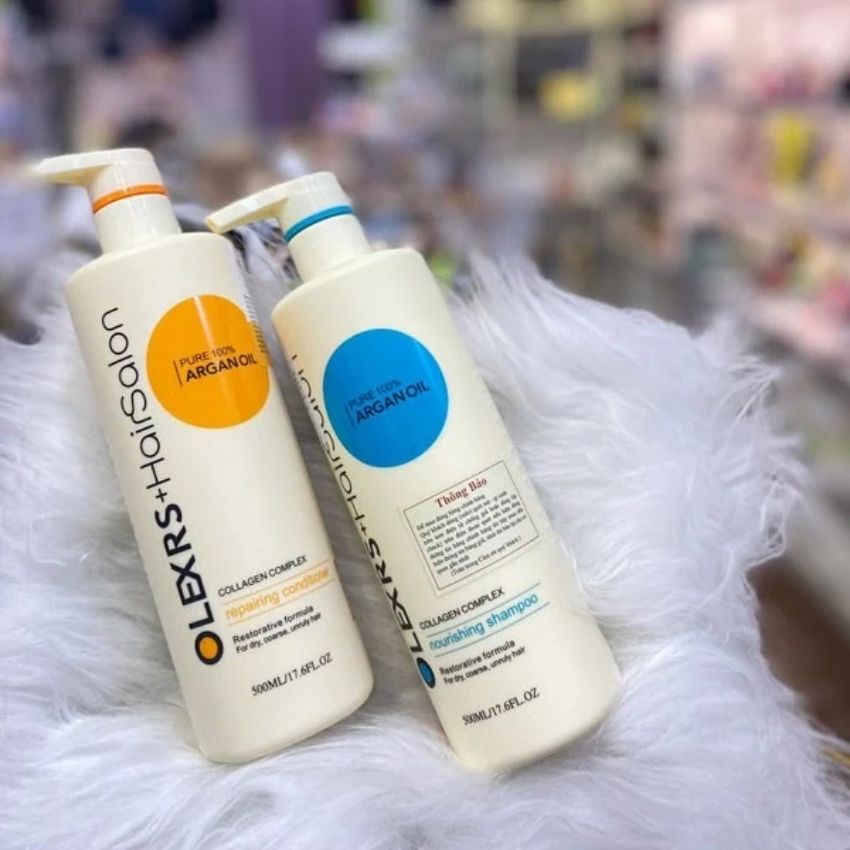 Dầu gội cặp olexrs hair salon, dầu gội xả siêu phục hồi kích mọc tóc Olexrs Hair Salon Argan oil 500ml