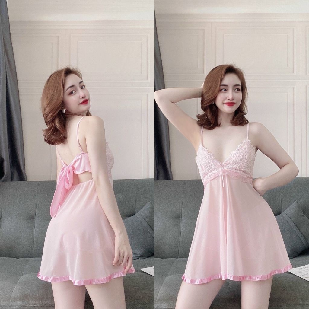Đồ ngủ nữ❣️FREE SHIP❣️Đồ ngủ sexy lụa Chiffon phối Satin cao cấp mềm mại xinh xắn