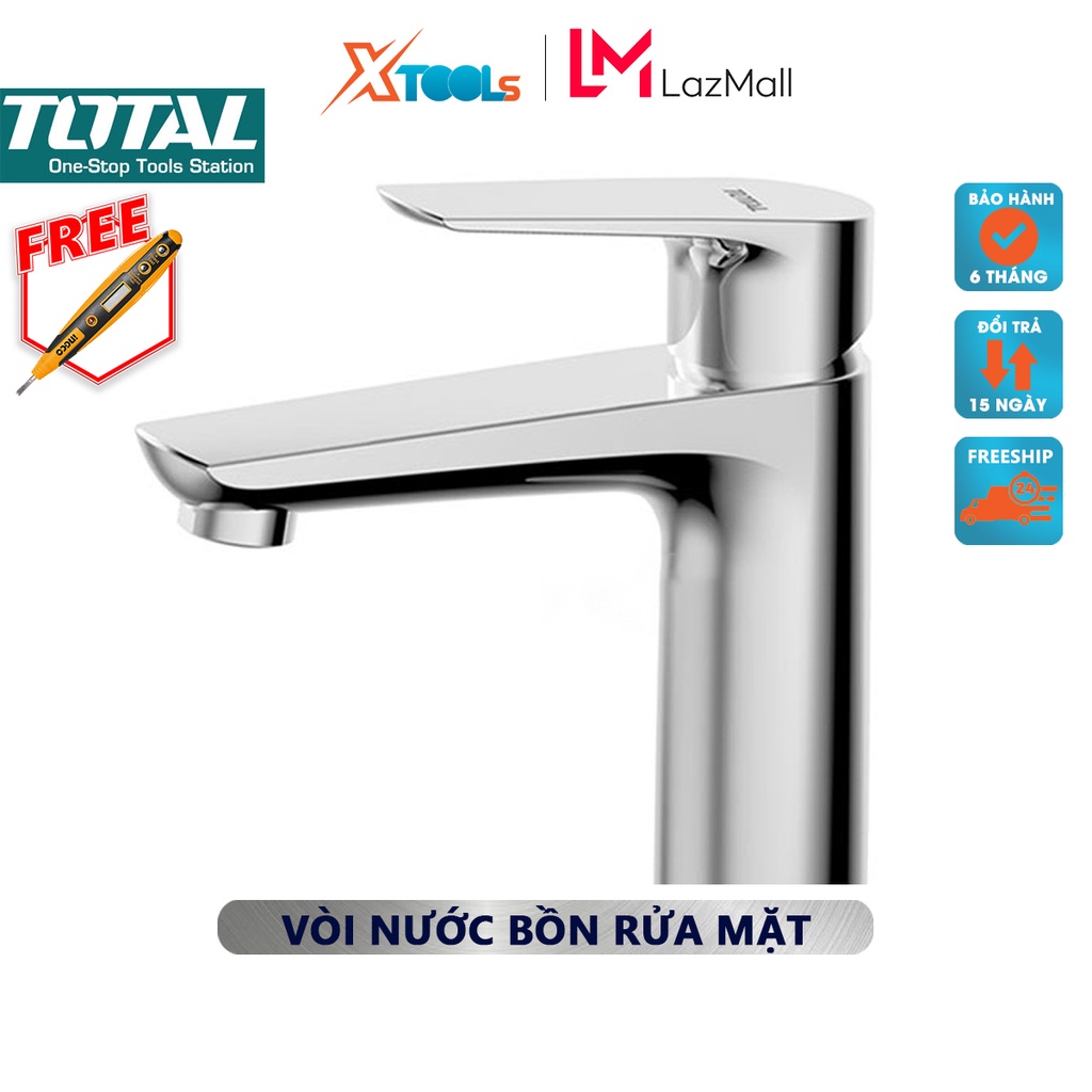 Vòi nước bồn rửa mặt TOTAL TSLBM12702 | Vòi rửa mặt chiều cao 241mm, lõi chất lượng tốt [CHÍNH HÃNG] [XTOOLs]