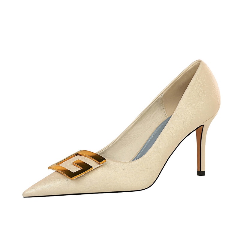 BIGTREE Giày Cao Gót 8.5cm Mũi Nhọn Phối Khóa Vuông Thời Trang Cho Nữ 272-18