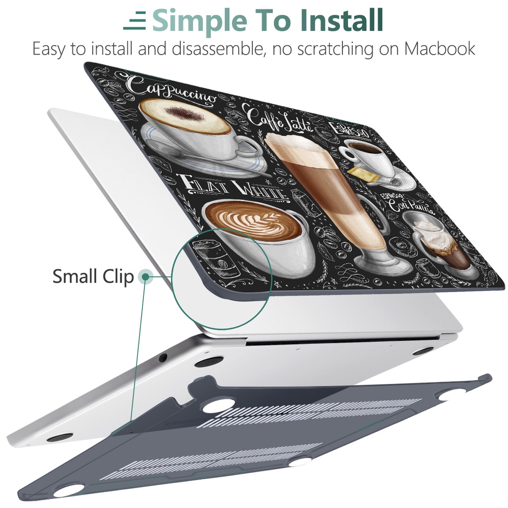 Ốp Bảo Vệ Laptop In Hình Cà Phê Cho Macbook Air Pro M2 A2681 A2338 14 M1 Pro Max A2442 Smooth 2020 M1 A2337 2020