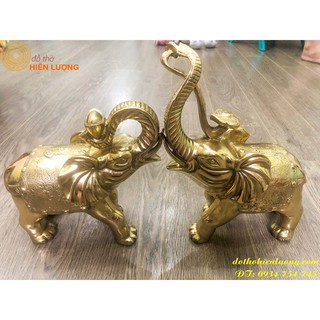 Đôi tượng voi bằng đồng cỡ nhỡ phong thủy