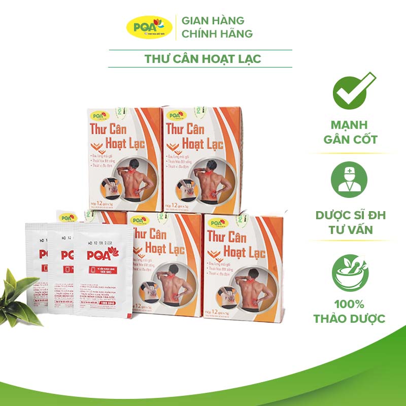Thư Cân Hoạt Lạc PQA Hỗ Trợ Khu Phong, Bổ Gan Thận Dùng Cho Người Đau Lưng Mỏi Gối, Thoát Vị Nghĩa Đệm Hộp 12 Gói