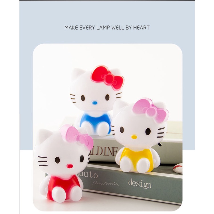 (HCM) Đèn Ngủ Mèo HeloKity Dễ Thương 3 Màu Công Tắc On-Off Cắm Điện Bóng Led Tiết Kiệm Điện - Đèn Ngủ Trang Trí