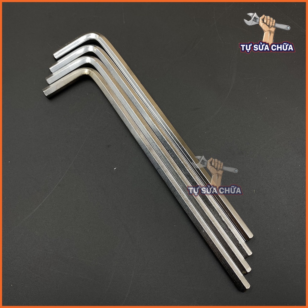Cây lục lăng siết ốc chữ L - Cây mở ốc lục giác 3mm, 4mm, 5mm, 6mm làm từ thép CR-V siêu cứng