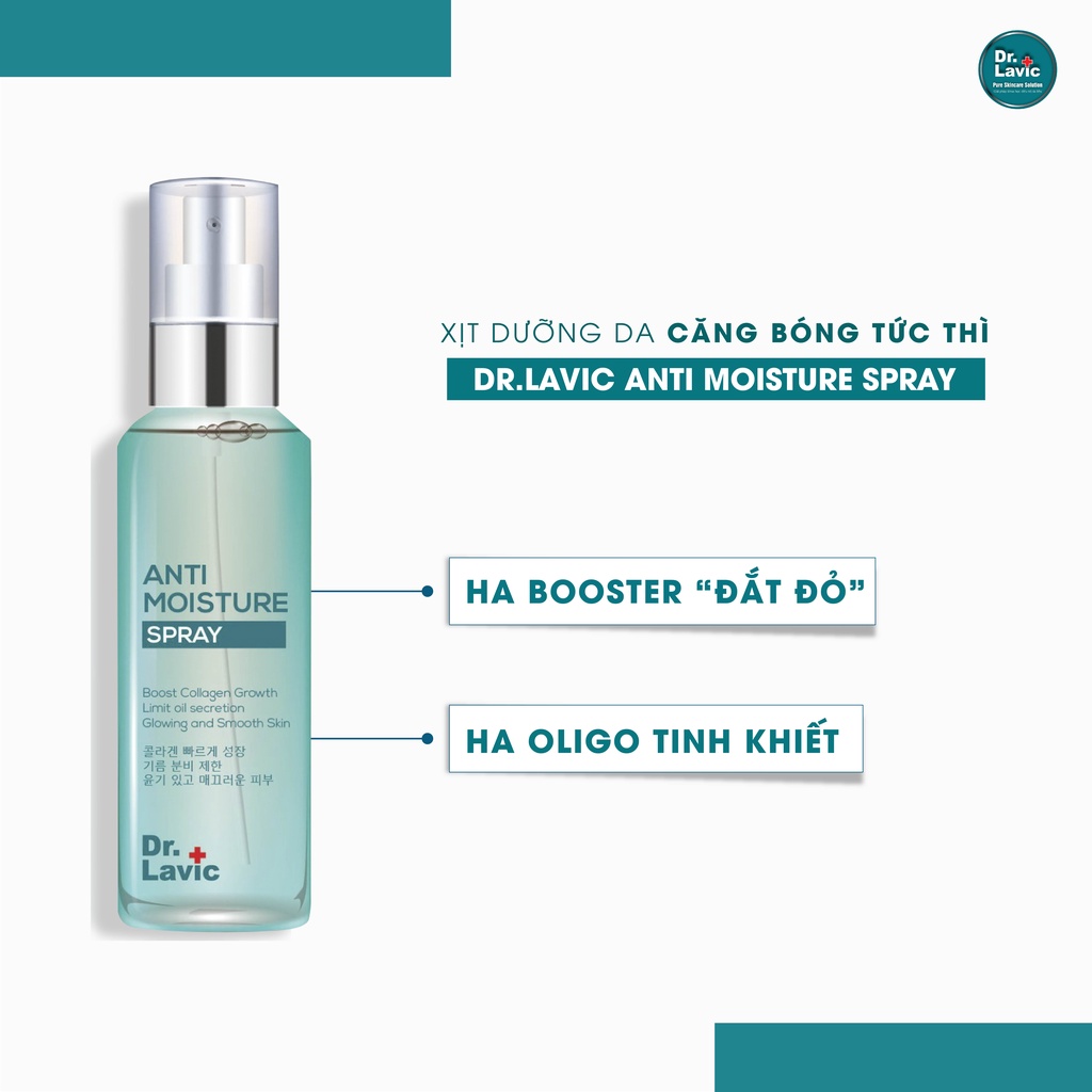 Xịt khoáng mặt Dr.Lavic Anti Moisture dưỡng ẩm làm dịu da công nghệ USA 60ml DR934