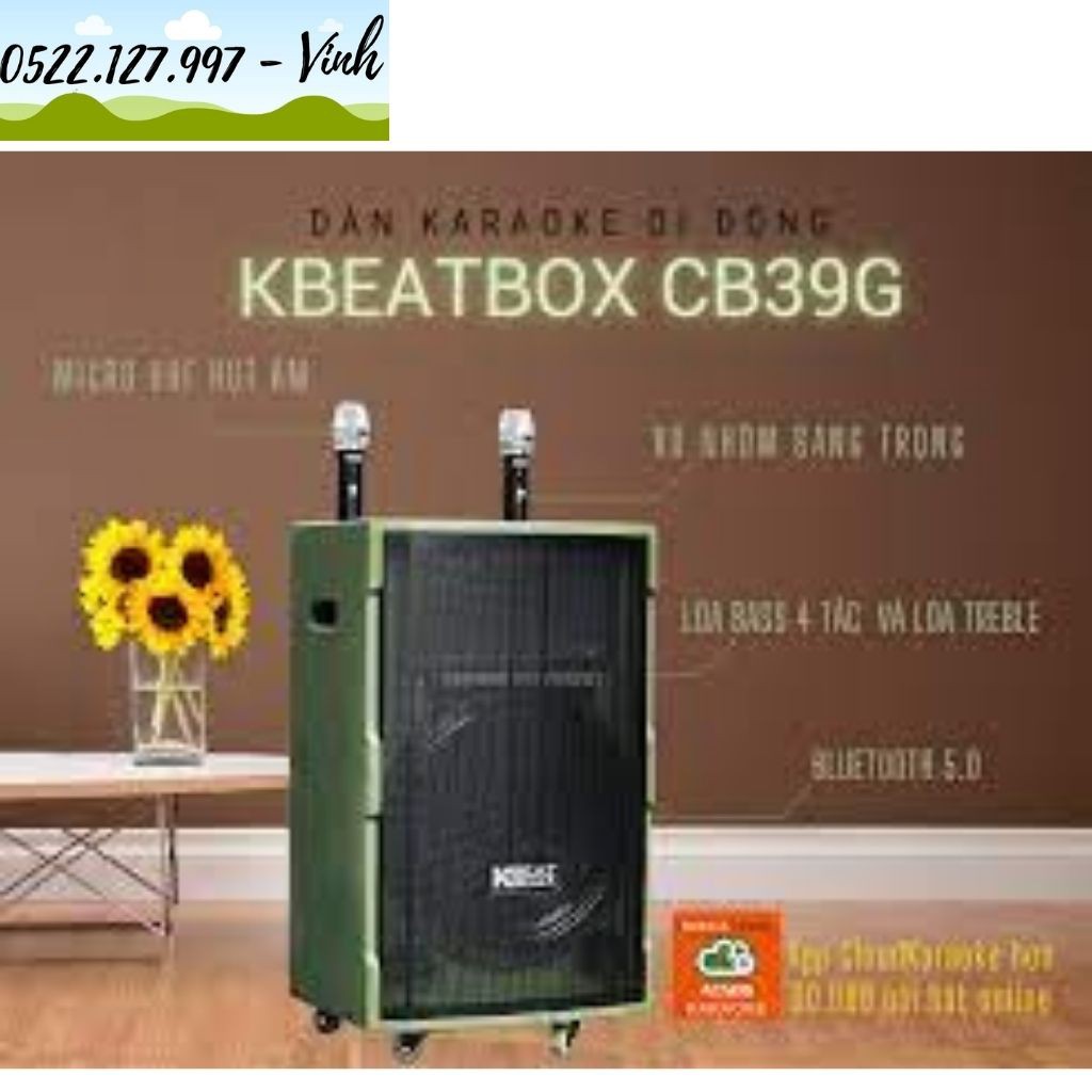 Loa kéo Acnos CB39G Bluetooth Loa bass 4 Tấc micro UHF - Chính Hãng Acnos