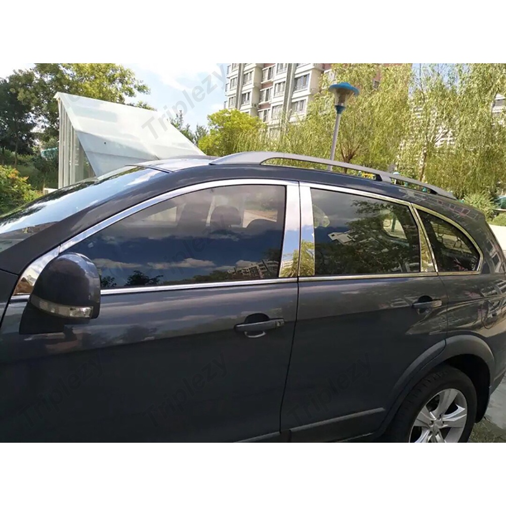 Set 8 Ốp Viền Cửa Sổ Xe Hơi Chevrolet Chevy Captiva 2008-2018 Bằng Thép Không Gỉ