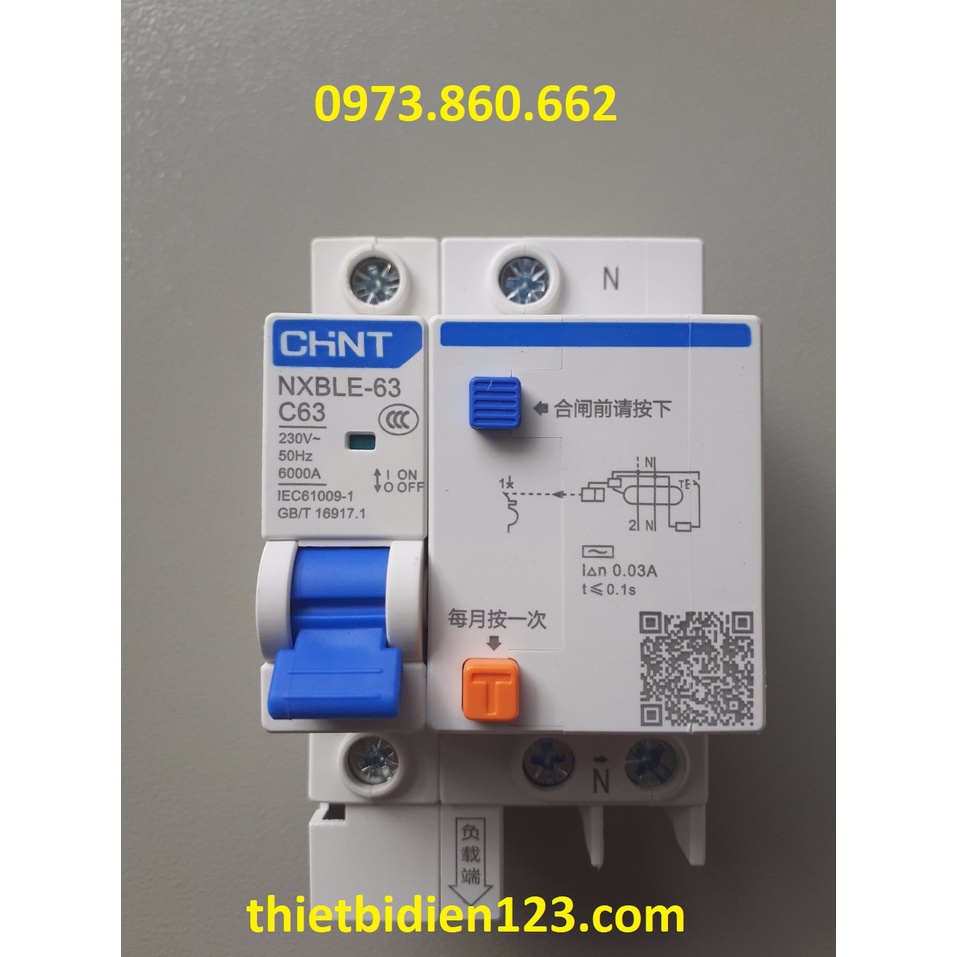 Át chống dò chống giật 3PN 32A, 40A, 63A - Aptomat chống dò CHINT 1P+N, 3P+N