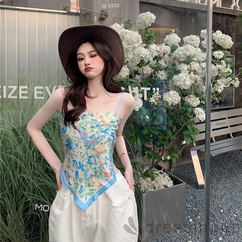 Áo Dây Mảnh Họa Tiết Hoa Cho Nữ