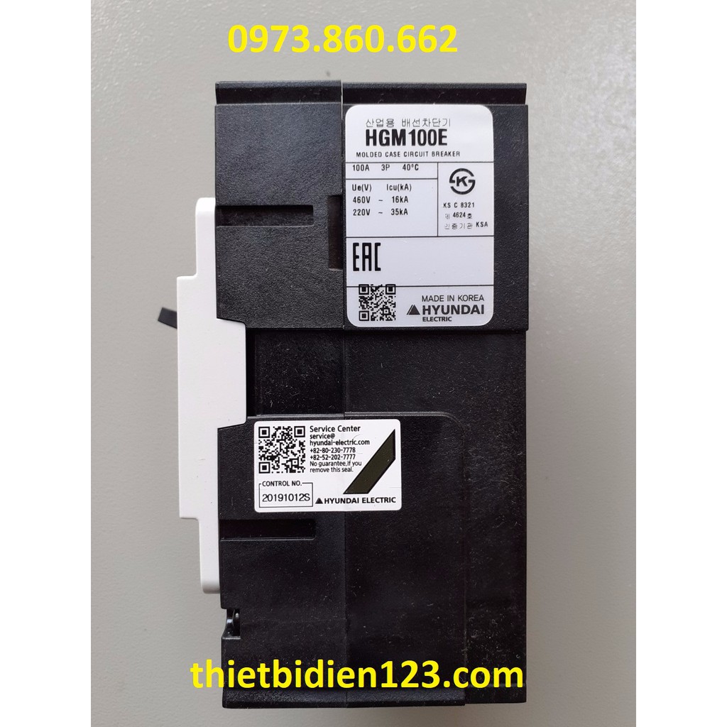 Aptomat Hyundai MCCB 3P HMG125H 100A -250A