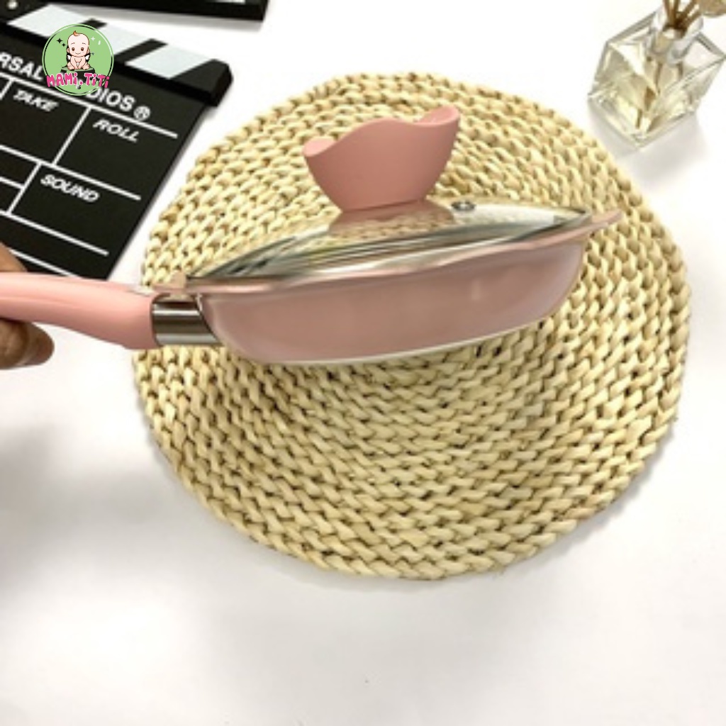 Bộ nồi chảo cho bé ăn dặm hình cánh hoa, Bộ nồi chảo chiên, hấp, xào, rán... cho bé