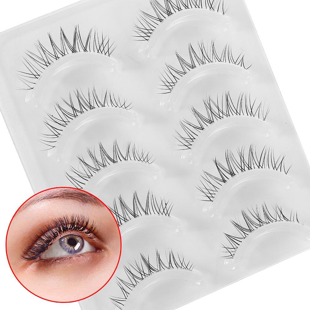 Set 5 Cặp Lông Mi Giả Trong Suốt Tái Sử Dụng Linh Hoạt Phong Cách Nhật Bản