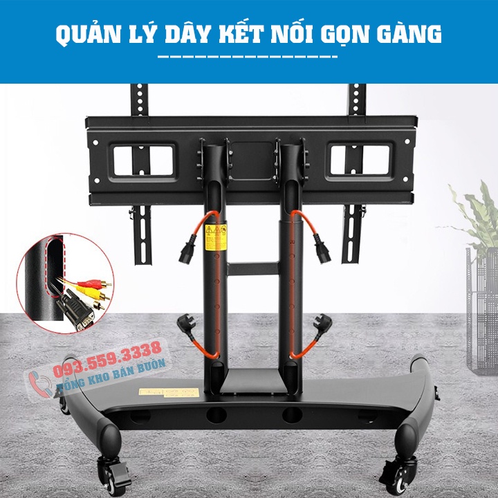 GIÁ TREO TIVI DI ĐỘNG HỘI NGHỊ NB AVA50 32 – 70 INCH - KỆ GIÁ TREO ĐỠ TIVI CÓ BÁNH XE ĐI CHUYỂN