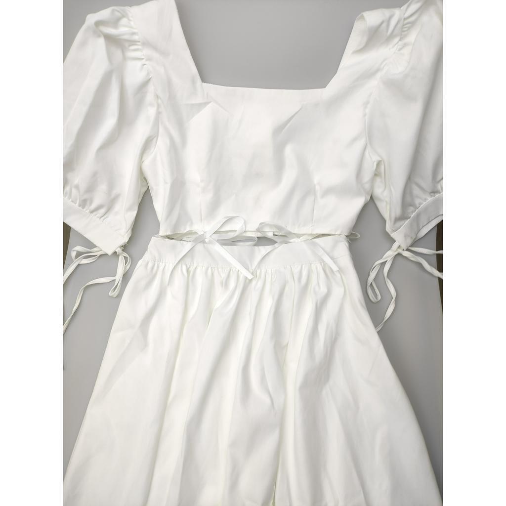 Đầm Tay Phồng Cổ Vuông Thời Trang Mùa Hè Hàn Quốc 2023 Cho Nữ