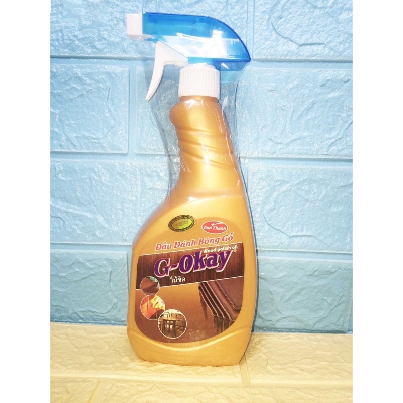 Dầu đánh bóng gỗ G-Okay 550ml làm sạch mới vật dụng bằng gỗ