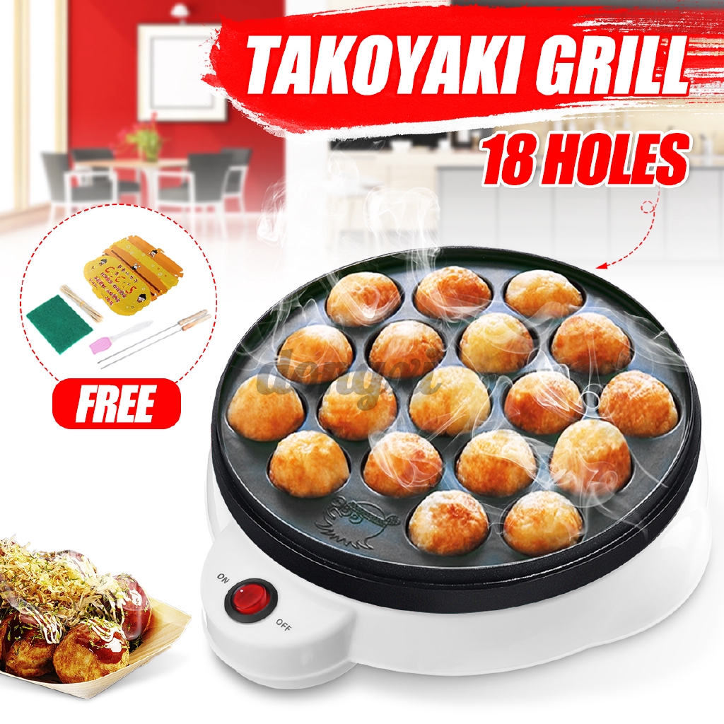 650W 18Hole Takoyaki Grill Pan Electric DIY Home Octopus Meat Ball Maker Plate