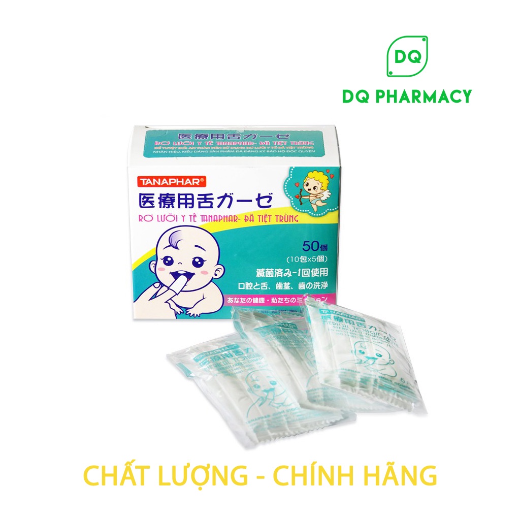 Rơ lưỡi cho bé, rơ lưỡi Tanaphar tiệt trùng tiêu chuẩn xuất Nhật hộp 50 cái