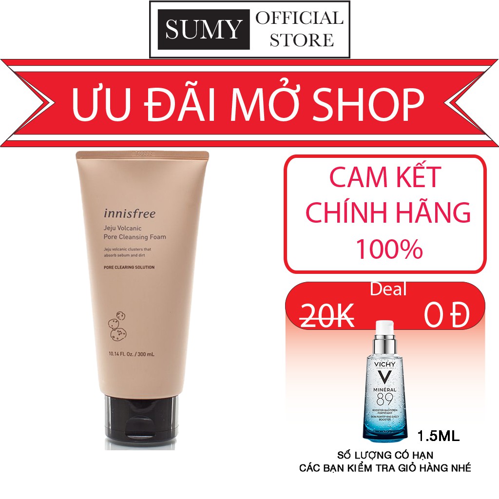 Sữa rửa mặt TRO NÚI LỬA innisfree Volcanic Pore Cleansing Foam Ex se khít lỗ chân lông 150ml - SUMY