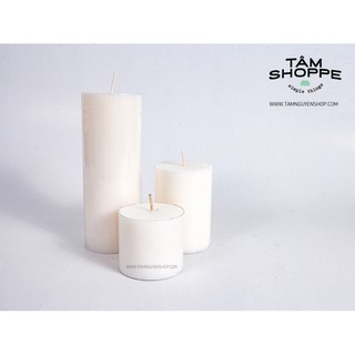 Nến trang trí Bộ 3 nến trụ trắng cao 5-10-15cm TTTM