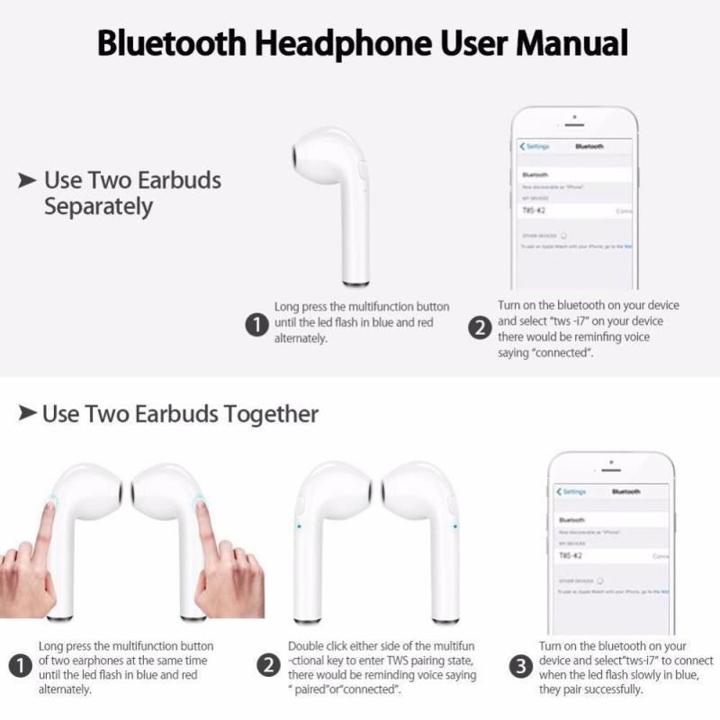 Tai nghe ko dây kết nối Bluetooth I7S TWS thiết kế nhét tai mini dành cho ĐT Android táo