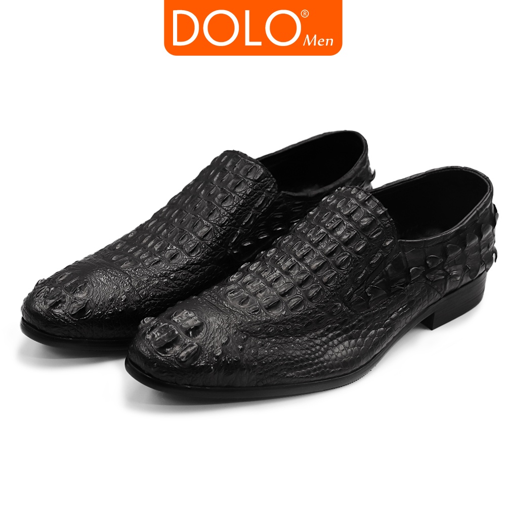 Giày Lười nam chất liệu da cá sấu, Đế cao su non sang trọng quý phái XGL20 DOLOMen - Bảo Hành 12 Tháng