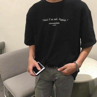 Áo Thun Tay Lỡ SAD Tee Đen Unisex