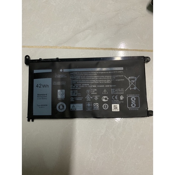 Xác Pin 42WH WDXOR 11.4V thay thế cho Dell 13 7378 13 5000 5378 5368 15 7579 5567 5568 5578 7570
