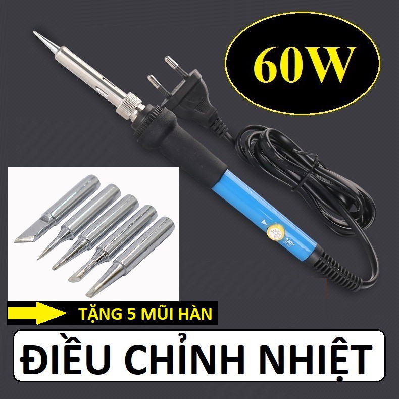 MỎ HÀN THIẾC MÀU XANH ĐIỀU CHỈNH NHIỆT ĐỘ 60W, MỔ HÀN CHÌ ĐIỀU CHỈNH NHIỆT ĐỘ MỎ HÀN 936