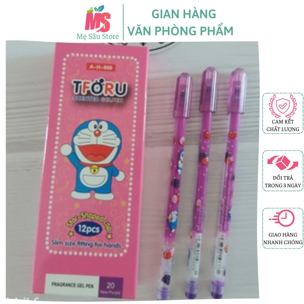 Bút nước Doremon Tforu mực tím ⚡ SIÊU ĐÁNG YÊU ⚡ Cây viết họa tiết Doremon bắt mắt, mực đậm, sắc nét