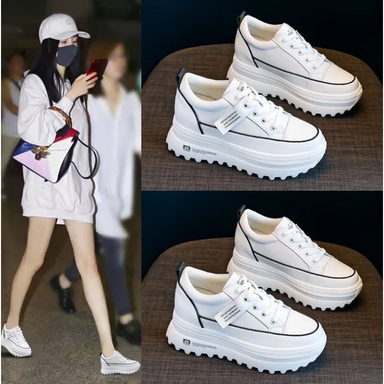 Giày Thể Thao Đế Dày Tăng Chiều Cao Phối Lưới Thoáng Khí Thời Trang Cho Nữ