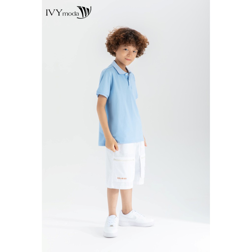Áo thun cổ đức bé trai IVY moda MS 57K1328