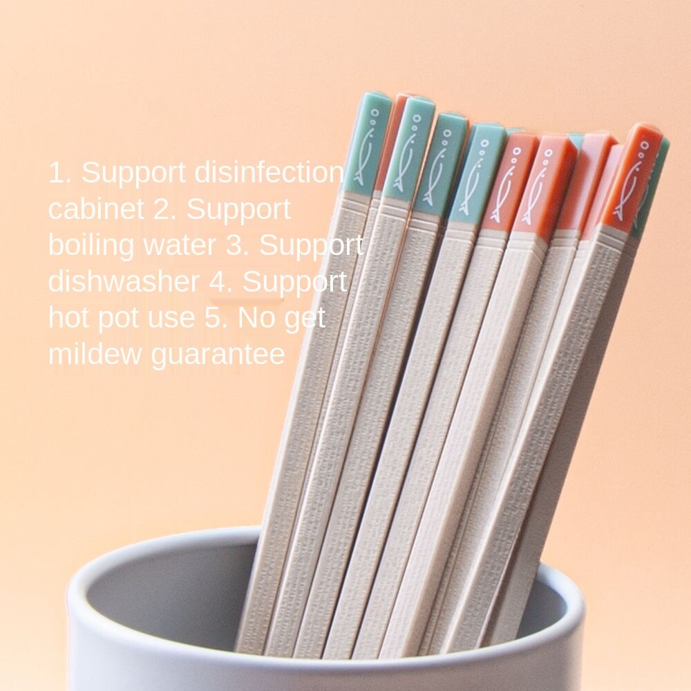 Đũa ăn bằng hợp kim cao cấp không trượt kháng khuẩn phong cách Nhật Bản