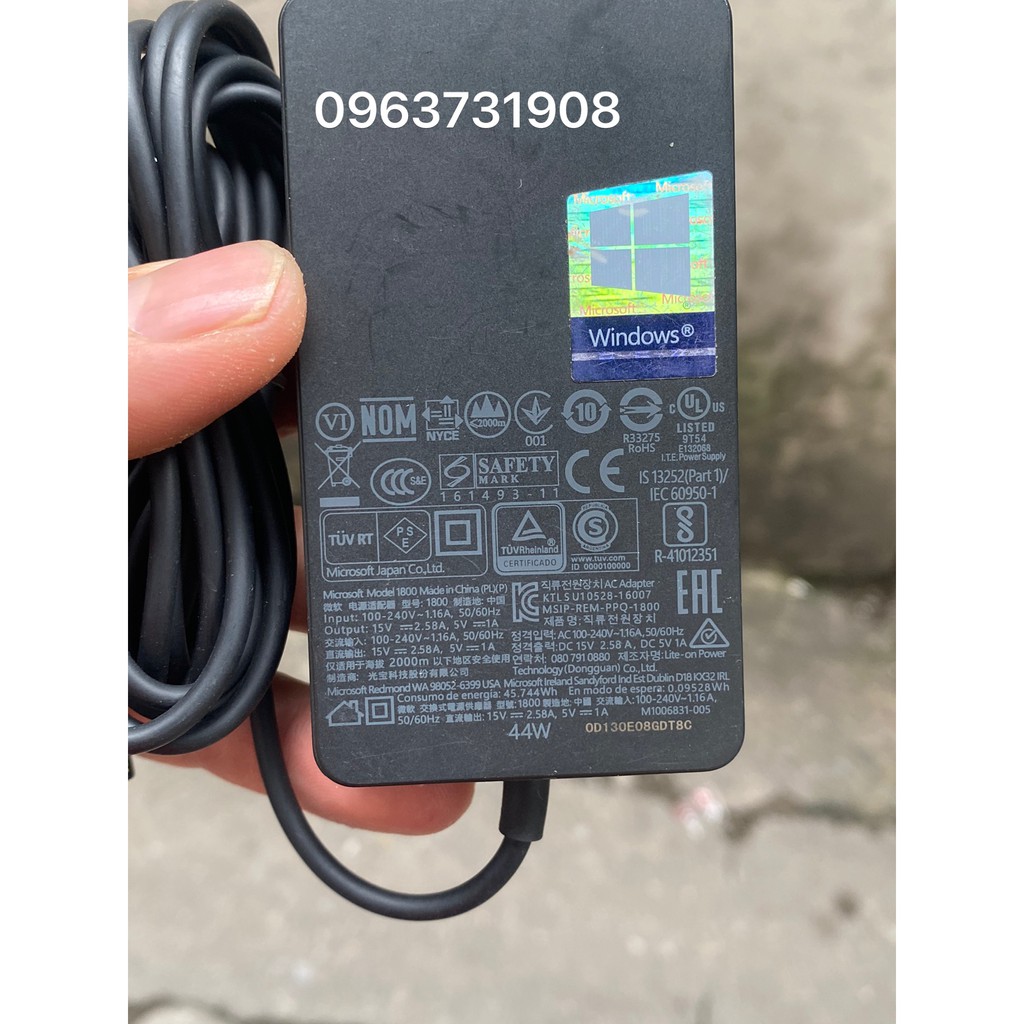 Sạc Surface 1800 44w zin tháo máy bảo hành 12 tháng