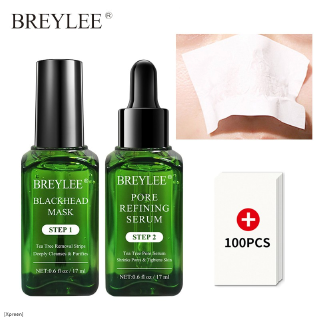 [Hàng mới về] Bộ 100 cái mặt nạ tẩy mụn đầu đen & huyết thanh lỗ chân lông BREYLEE 17ml