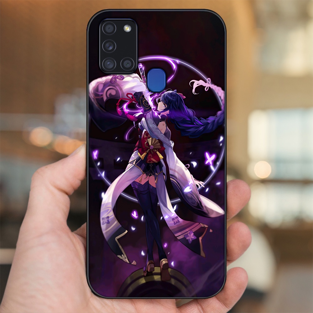 Ốp lưng Samsung A21S viền đen in hình Raiden Shogun Genshin Impact