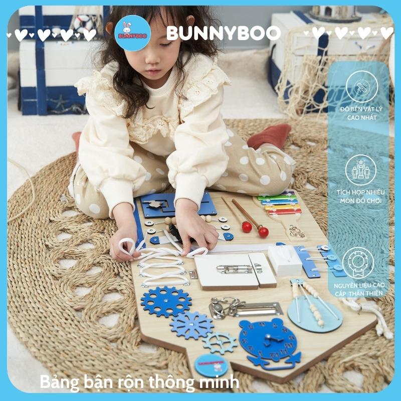 Bảng Bận Rộn Busy board Montessori ngôi nhà BUNNYBOO Đồ chơi giáo dục Thông Minh thiết kế tên riêng miễn phí cho bé