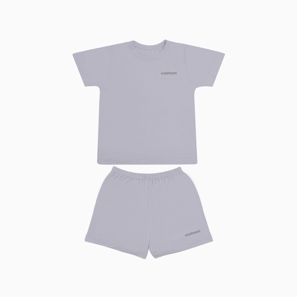 Bộ cộc tay cổ tròn Coolmom chất liệu sợi tre cao cấp màu vàng vanilla size 6M / CM-0020-6M-V