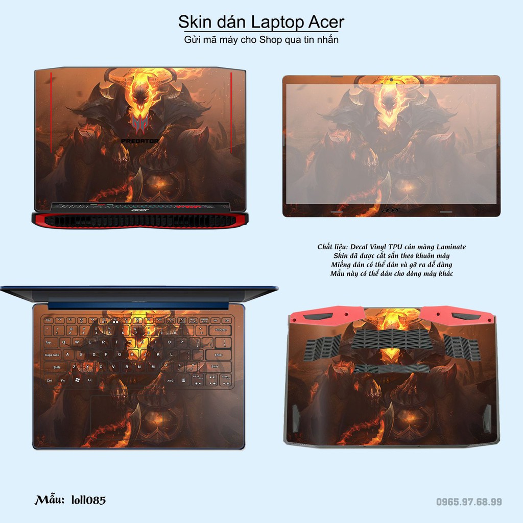 Skin dán Laptop Acer in hình Liên Minh Huyền Thoại nhiều mẫu 12 (inbox mã máy cho Shop)